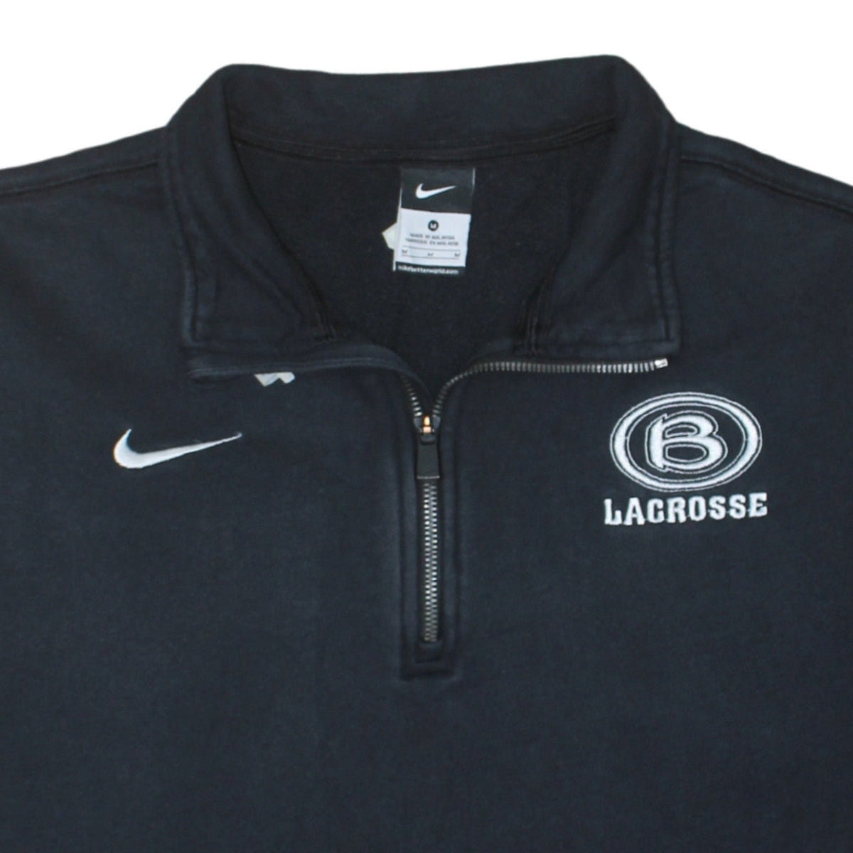 Nike Men's Black 1/4 Zip Fleece Lacrosse Sweatshirt M