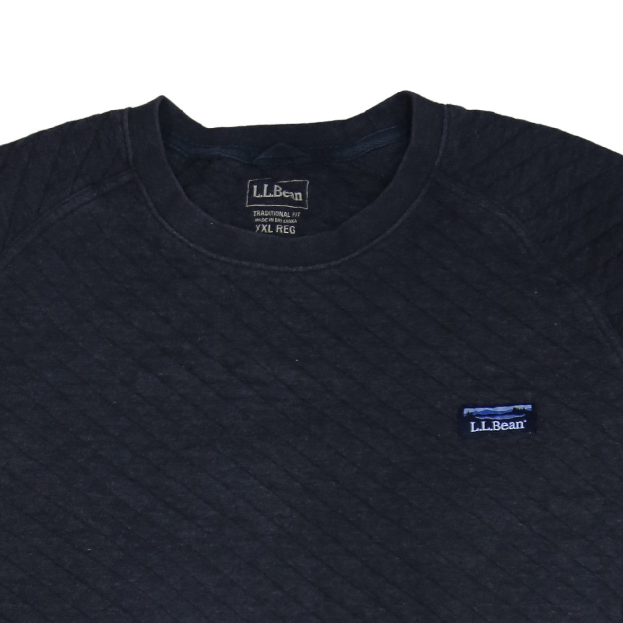 L.L.Bean Mens Blue 2XL Traditional Fit Quilted Crew Neck Sweatshirt
