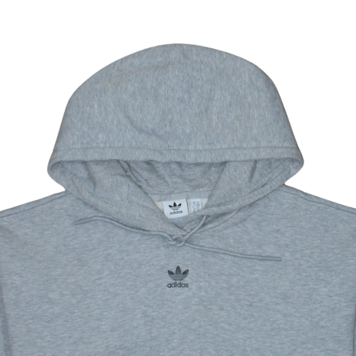 Adidas Womens Grey Pullover Hoodie Size 10 Logo Print Hooded Sweatshirt