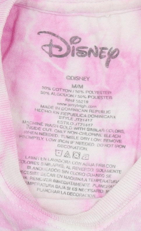 Disney Women Pink Stitch T-Shirt Nightshirt M Cartoon Graphic
