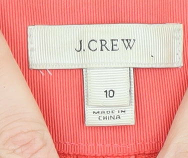 J.Crew Women's Orange Chino Shorts Size 10 Pleated Pockets Casual