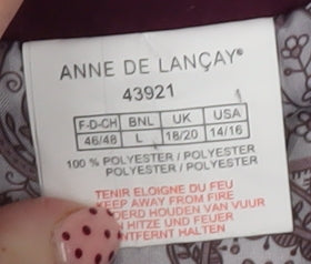 Anne De Lanҫay Womens Purple Polyester Mid-Length Coat Size 18