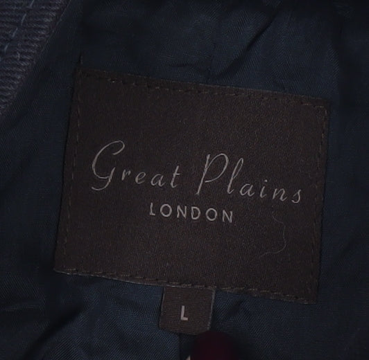 Great Plains Women's Black L Trench Coat Belted Mid-Length Jacket
