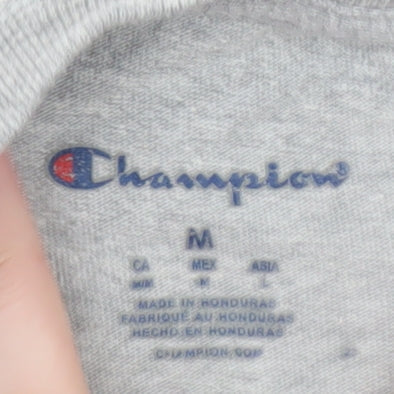 Champion Men's Grey Logo Graphic Short Sleeve T-Shirt Size M