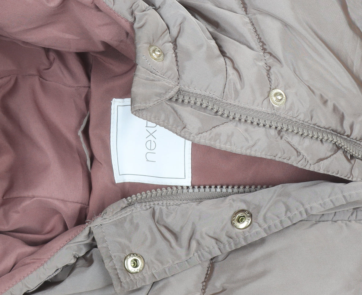 Next Teens Beige Hooded Puffer Waistcoat 12 Years Polyester