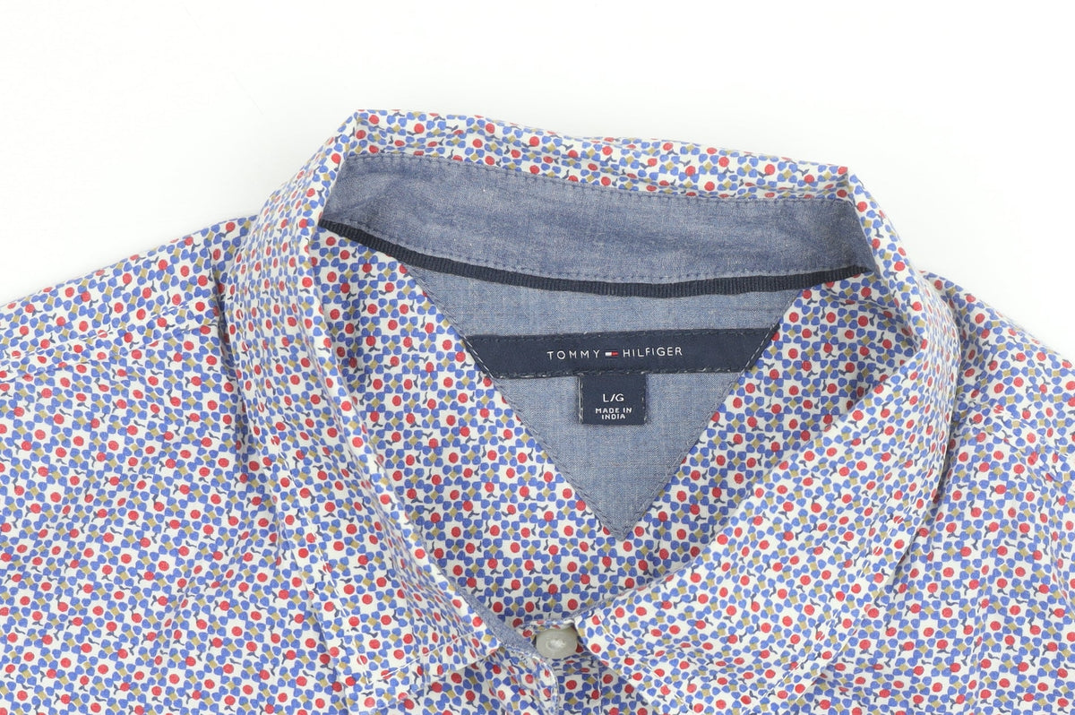 Tommy Hilfiger Men's Multicoloured Floral Cotton Long Sleeve Button-Up Shirt Size L