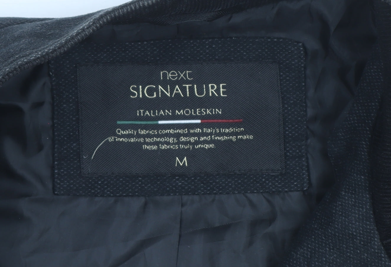 Next Men's Black Italian Moleskin Military Jacket Medium