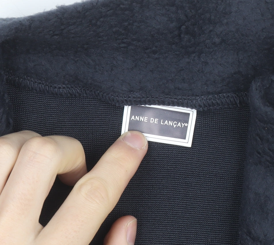 Anne de Lançay Men's Black Fleece Lined Full Zip Jacket Size M