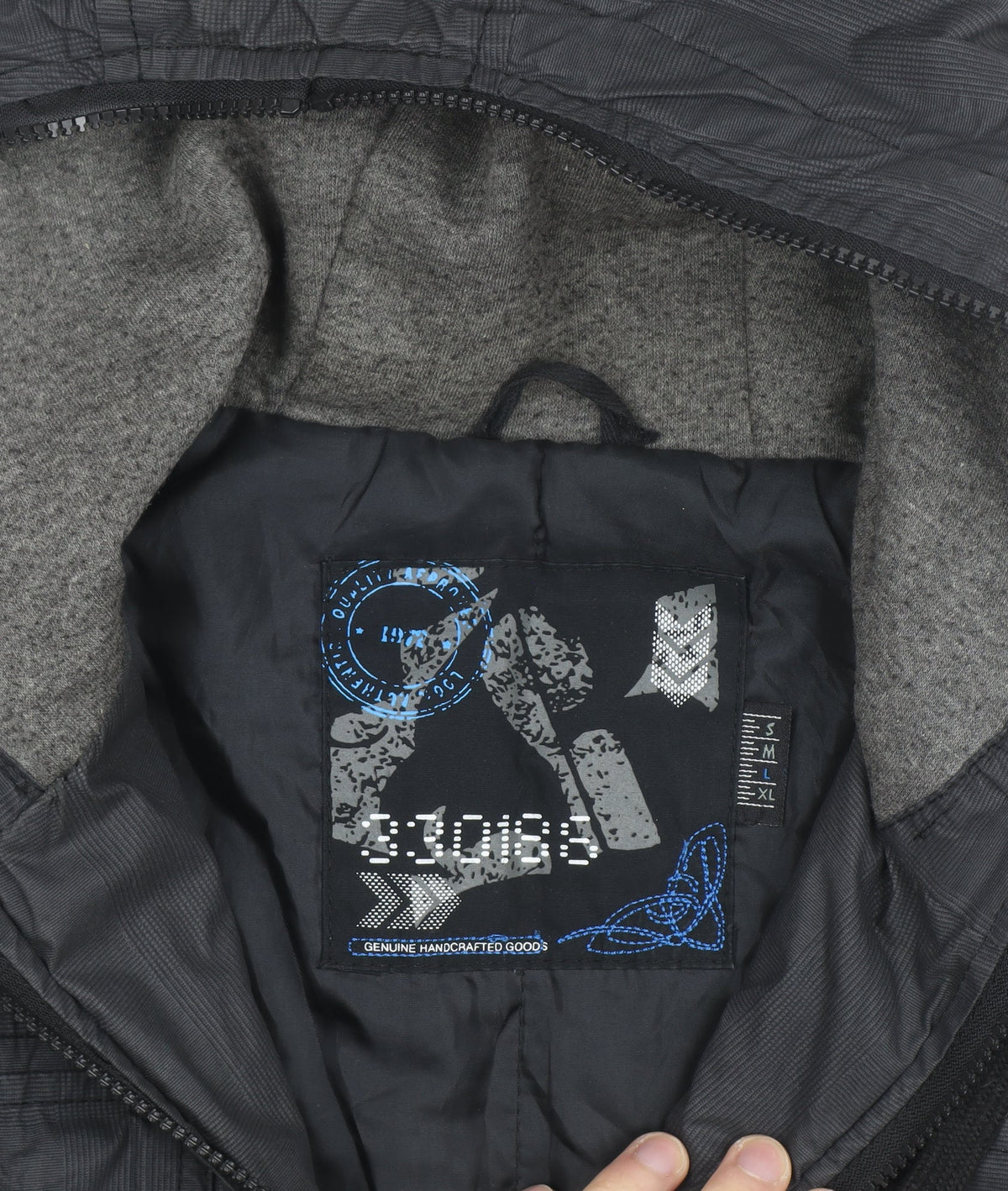 SIOUX Men's Black Hooded Biker Jacket Size M Cotton Blend Casual