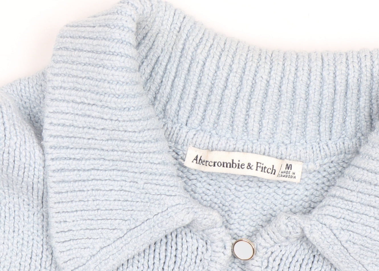 Abercrombie & Fitch Women's Blue Collared Knit Cardigan M