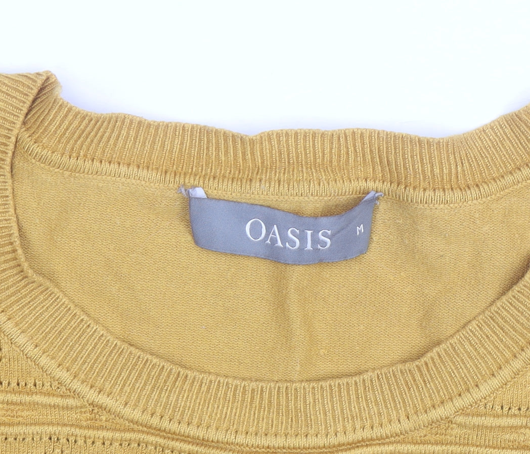 Oasis Women’s Yellow Knit Crew Neck Pullover Jumper Size M