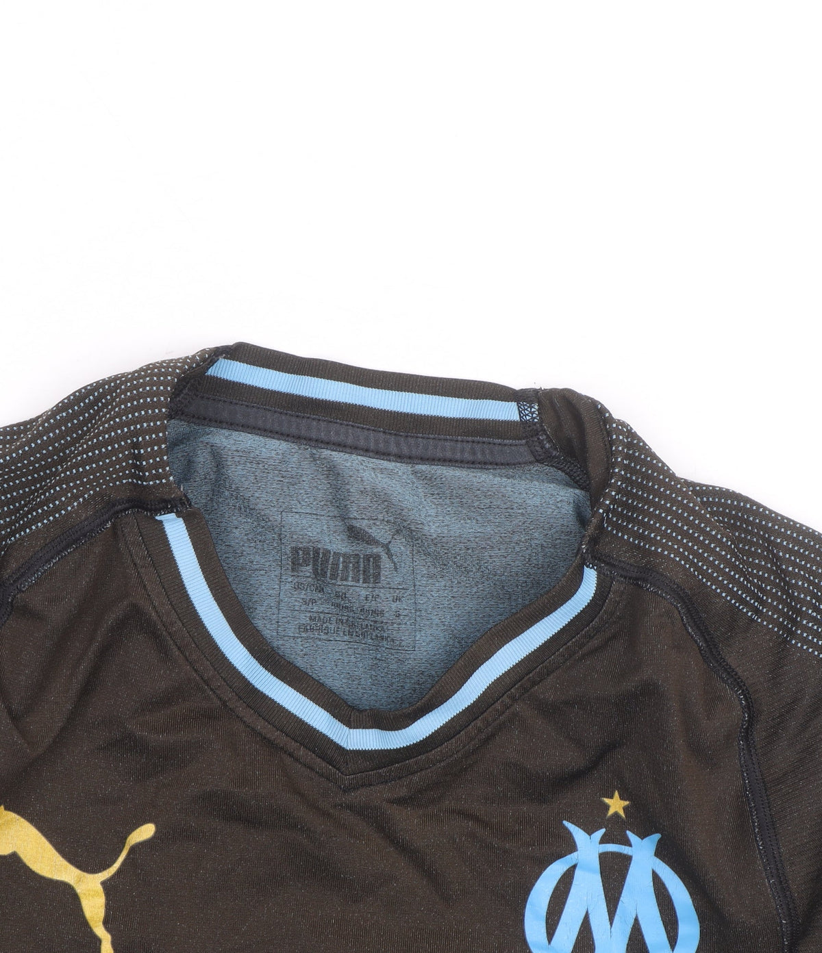Puma Men’s Black Football Jersey Shirt S Athletic Fit V-Neck