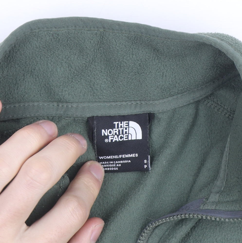 The North Face Womens Green Fleece 1/4 Zip Active Jacket Size S
