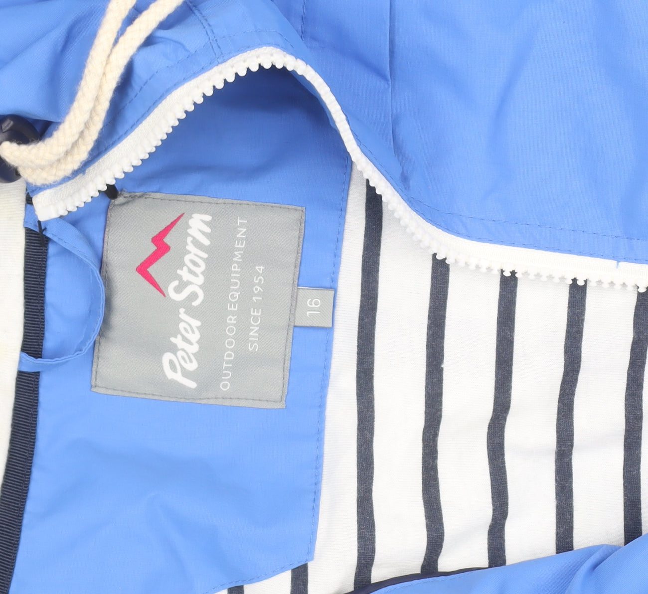 Peter Storm Men Blue L Waterproof Hooded Rain Coat Jacket Lined