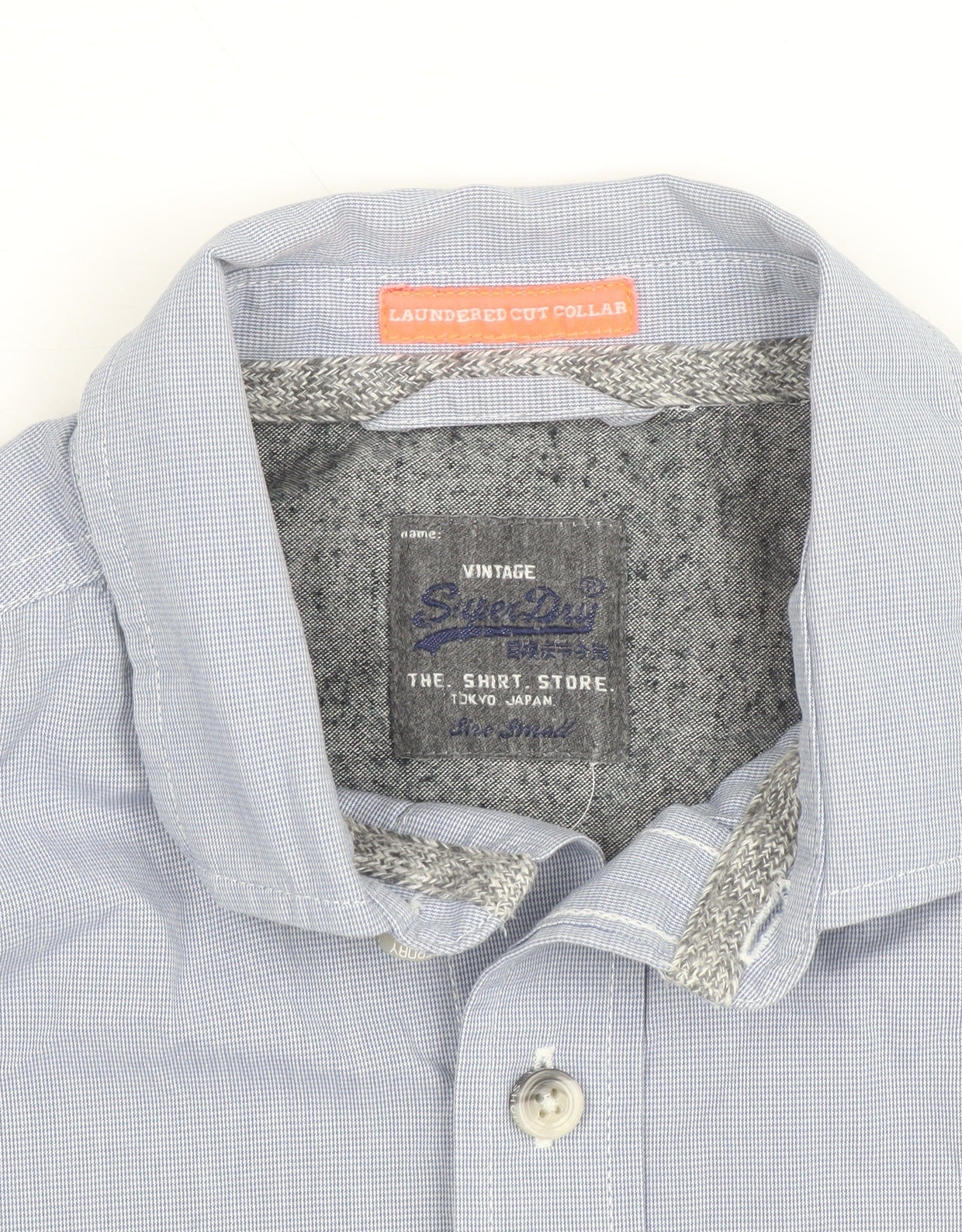 Superdry Men's Blue Cotton Long Sleeve Button-Up Shirt - Size M
