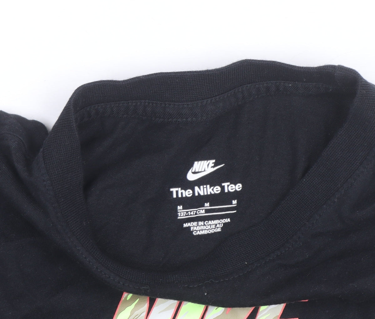 Nike Boys Black Logo T-Shirt Size 10-11 Years Sports Casual Tee
