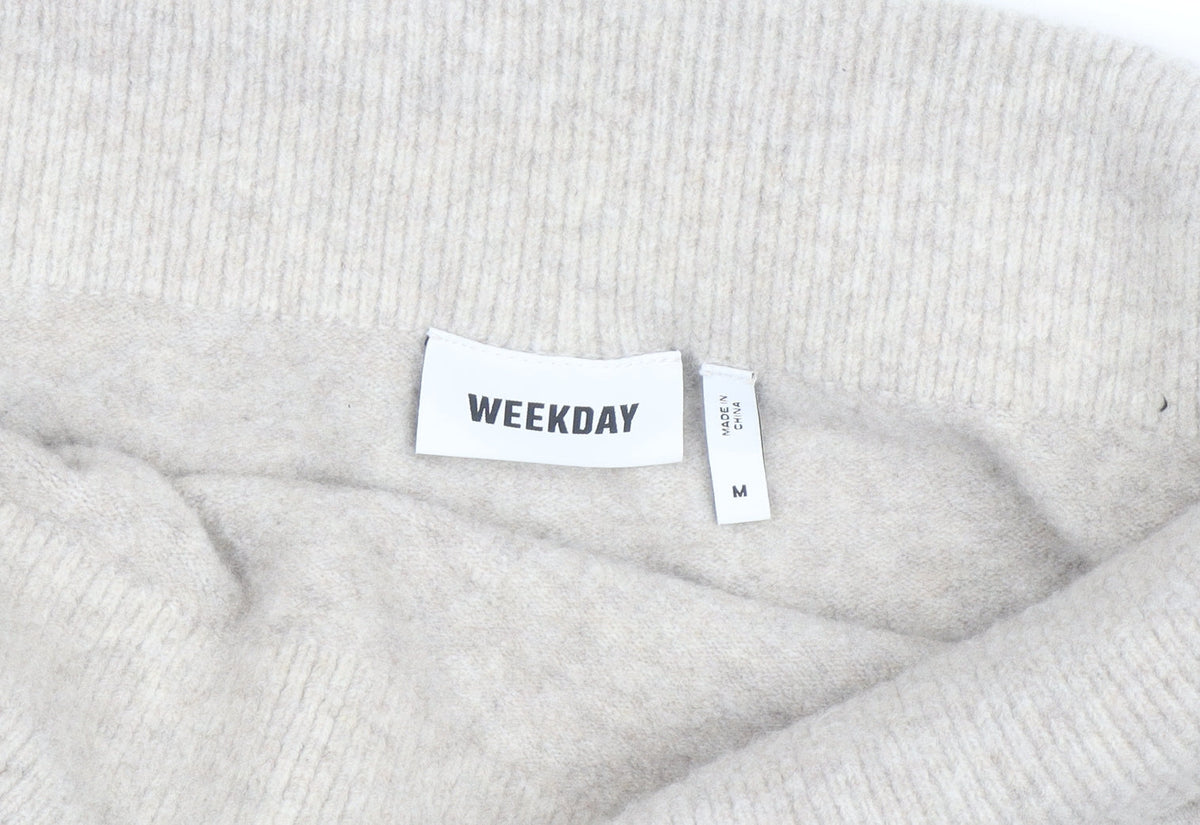 Weekday Women's Beige Wool Blend Cowl Neck Jumper Size M