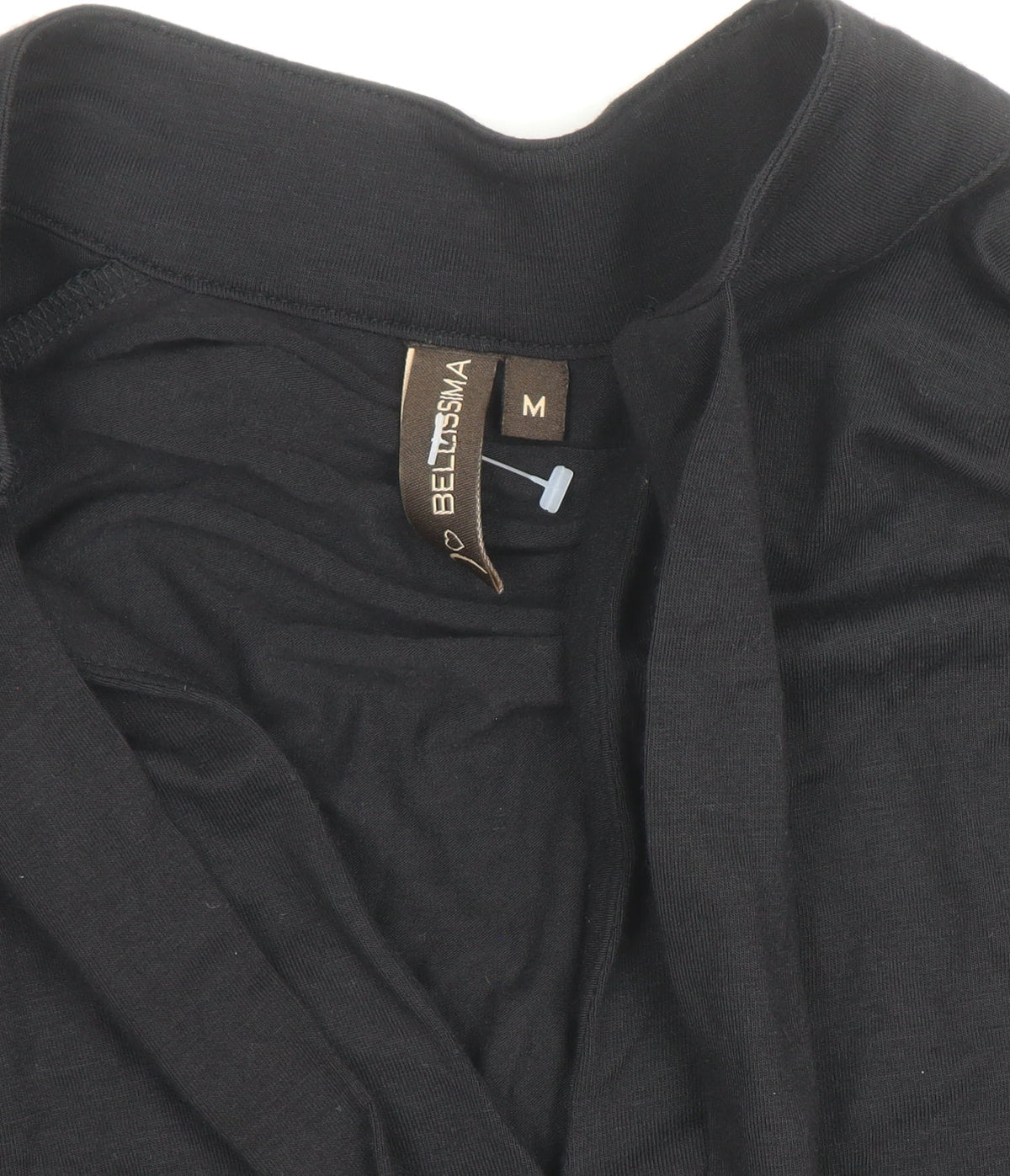 Bellisimo Womens Black Long Sleeve Wrap V-Neck Blouse M