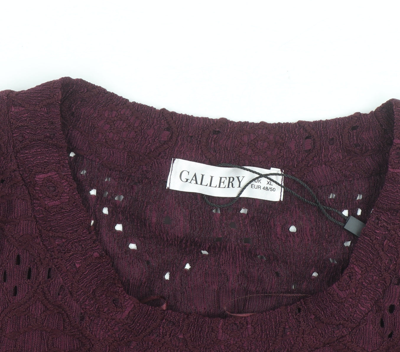 Gallery Womens Purple Lace Long Sleeve Tunic Blouse Size XL