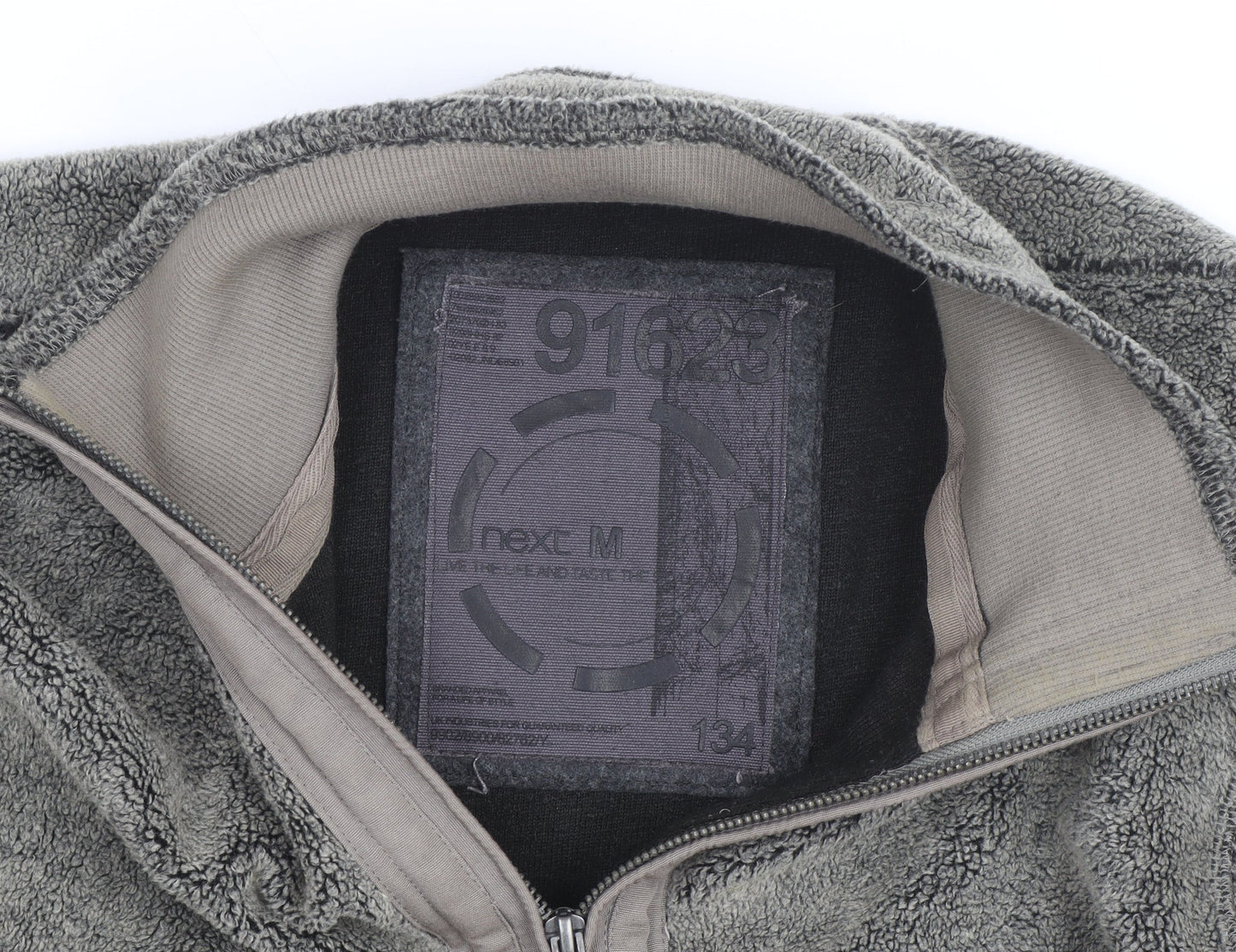 Next Men's Grey Fleece 1/4 Zip Active Jacket Size M Regular Fit