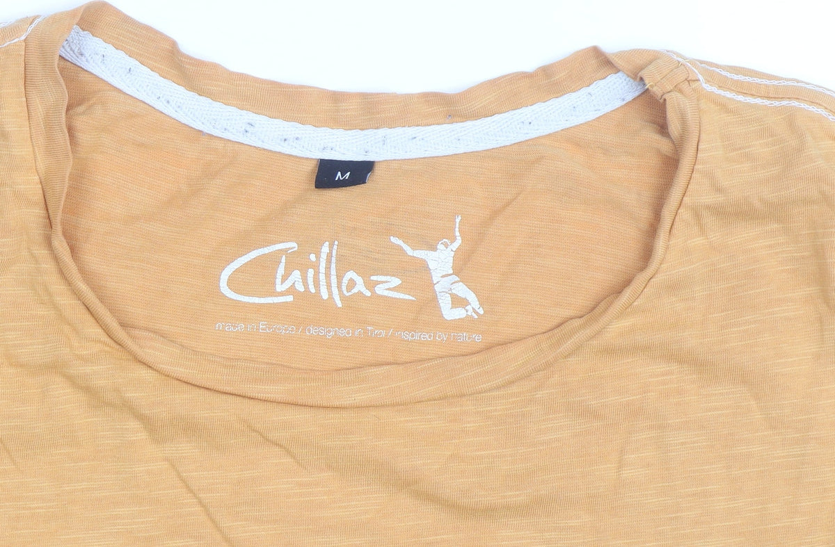Chillaz Men's Yellow Climb Graphic Short Sleeve Cotton T-Shirt M