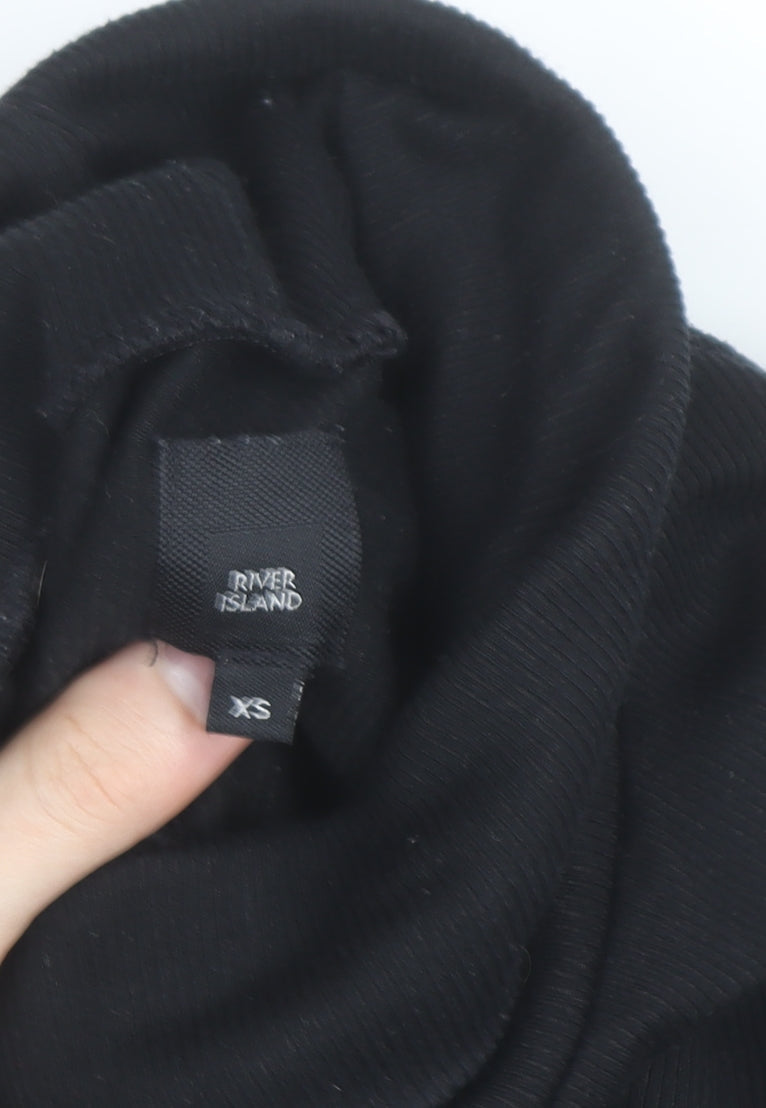 River Island Women’s Black Roll Neck Slim Fit Jumper XS
