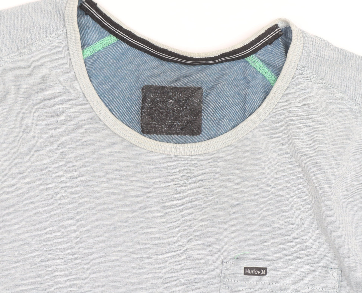 Hurley Men's Grey Striped Crew Neck Short Sleeve T-Shirt Size M
