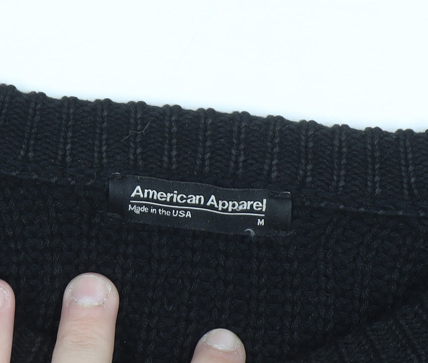 American Apparel Women’s Black Cotton Chunky Knit Jumper Size M