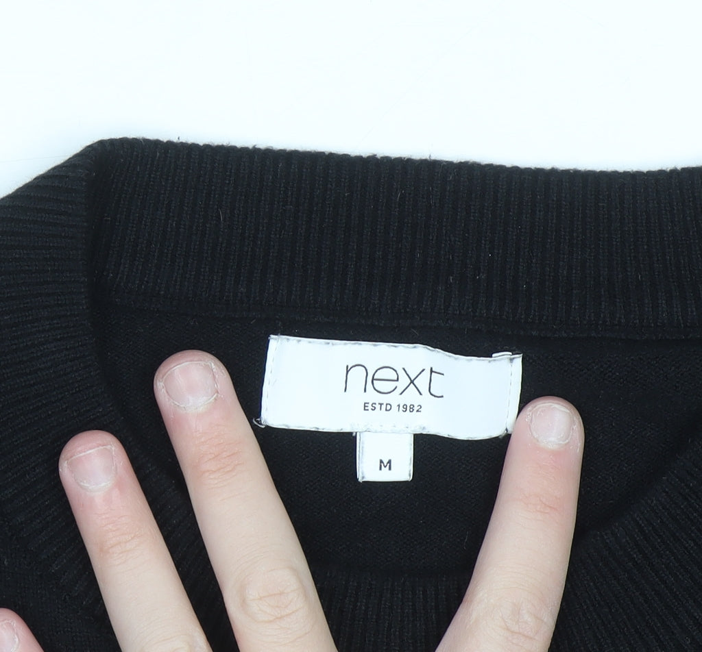 Next Men's Black Medium Crew Neck Pullover Jumper
