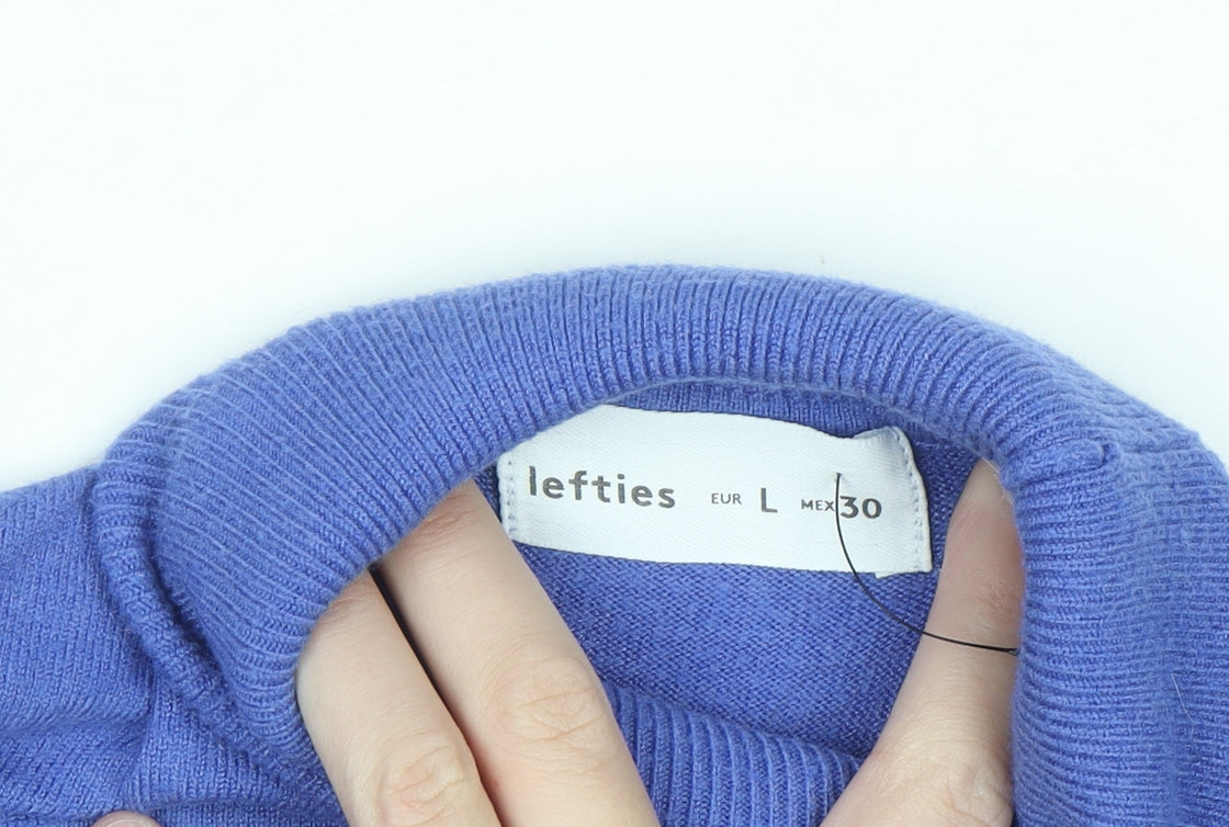 Lefties Women Blue Roll Neck Long Sleeve Pullover Jumper Size 12