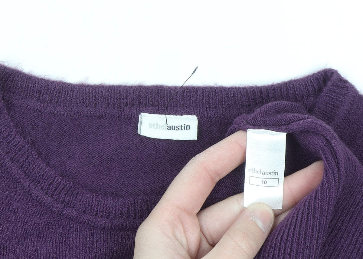 Ethel Austin Women’s Purple Acrylic Long Sleeve Crew Neck Jumper Size 10