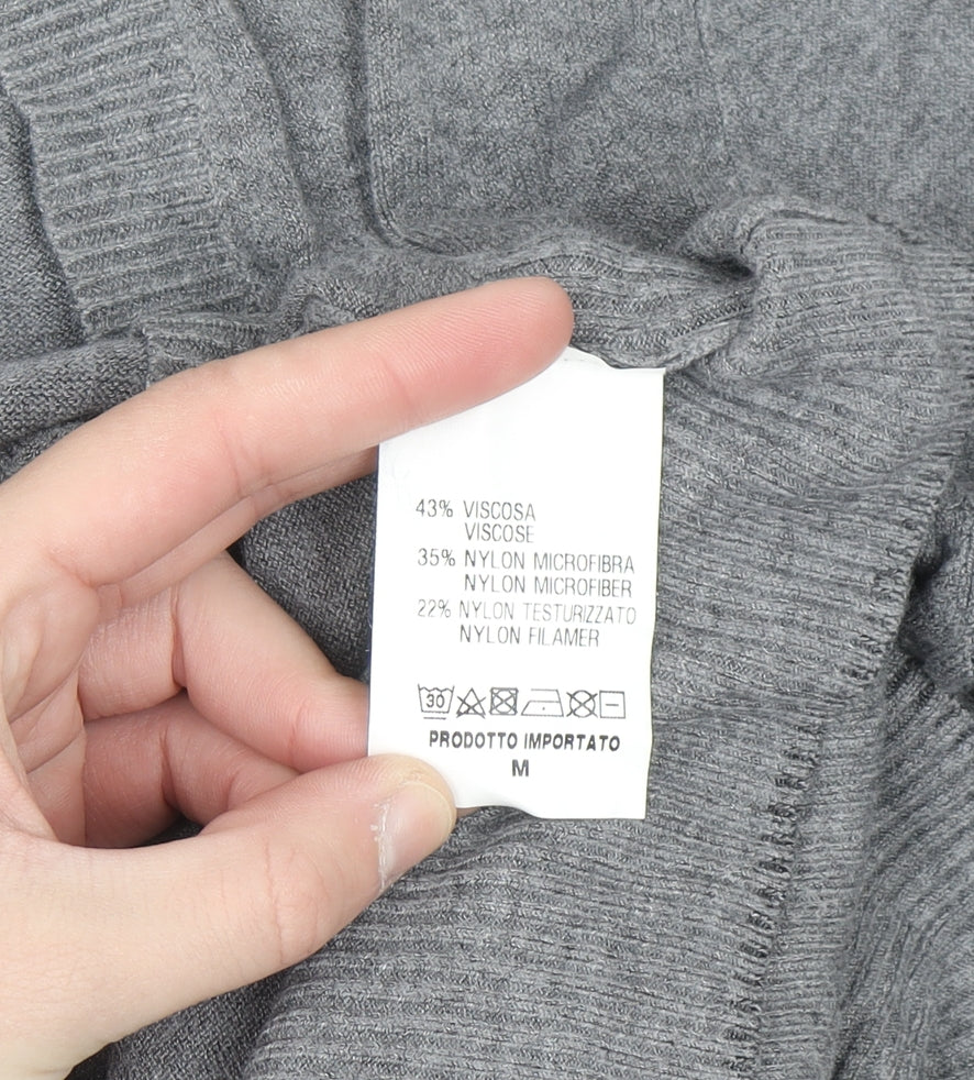 Bu.go Womens Grey Cardigan M Viscose Nylon Blend Long Sleeve