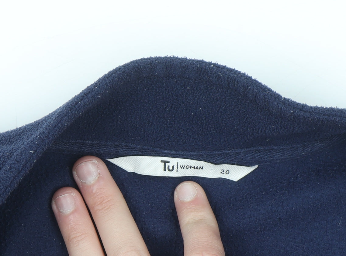 TU Woman Navy Fleece 1/2 Zip Pullover Sweatshirt Size 20