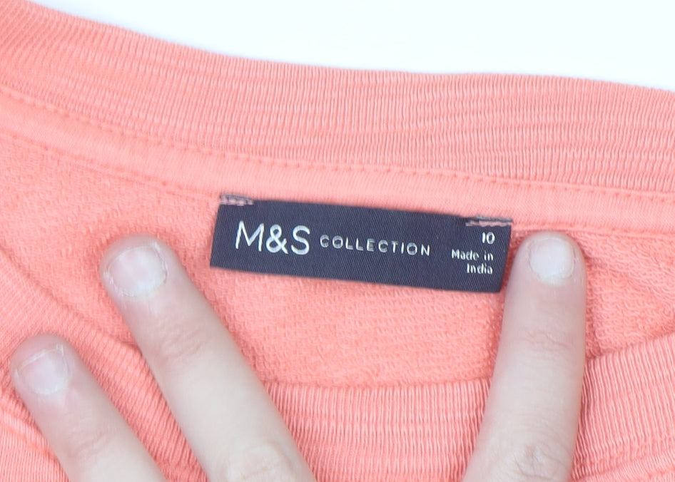 Marks & Spencer Women Orange Tie-Dye Cotton Sweatshirt Size 10