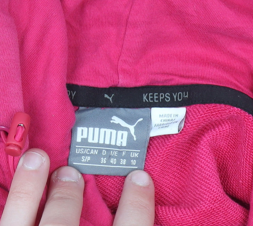 Puma Women's Pink Pullover Hoodie Size 10 with Logo Design