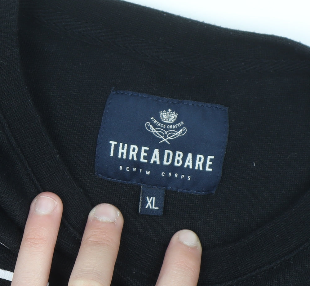 Threadbare Men's Black XL Pullover Sweatshirt C'Est Le Bronx Avant Garde