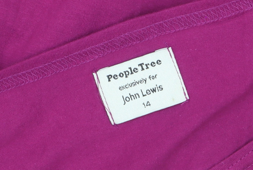 People Tree Women’s Pink Long Sleeve Organic Cotton Blouse Size 14