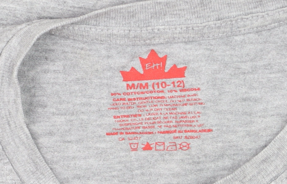 Eh! Boys Grey Hockey Graphic T-Shirt Size 10-11 Years Short Sleeve