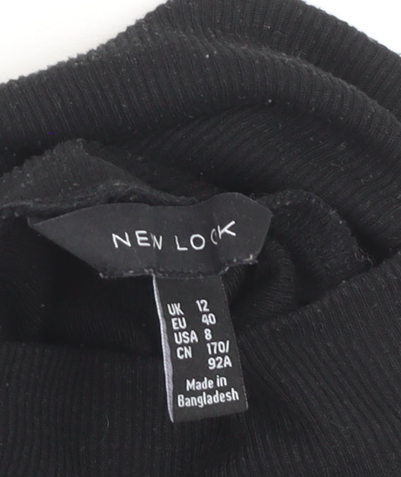 New Look Women’s Black Roll Neck Slim Fit Long Sleeve Jumper Size 12
