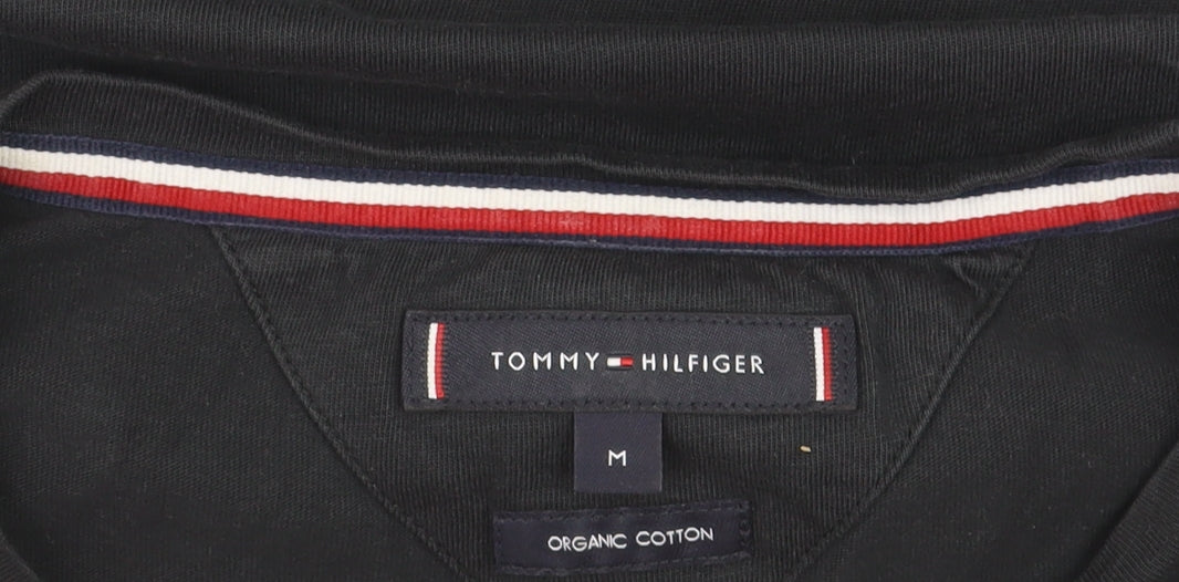 Tommy Hilfiger Men's Black Logo Organic Cotton T-Shirt Size M