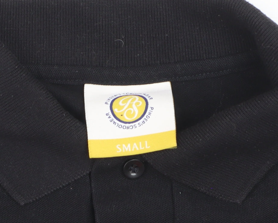Pinders Schoolwear Boys Black Polo Shirt Small Short Sleeve School Top