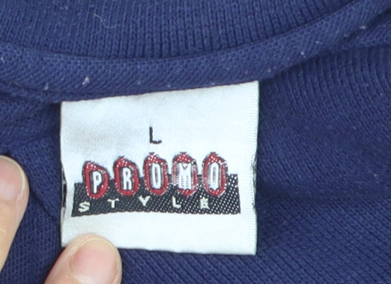 Promo Style Men's Blue L Logo Polo Shirt Short Sleeve Regular Fit