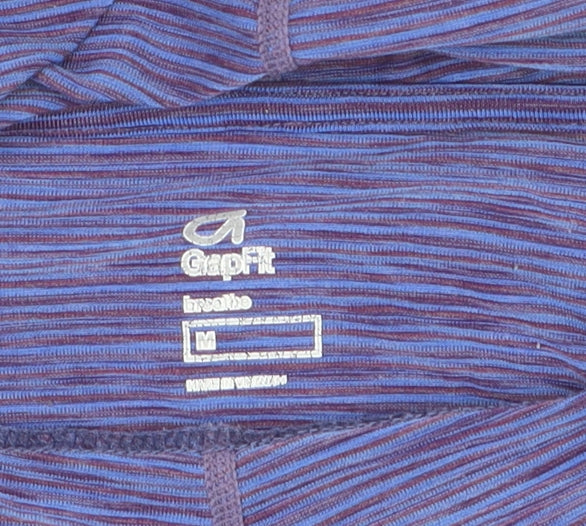 GapFit Men's Purple Striped Lightweight Pullover Hoodie M