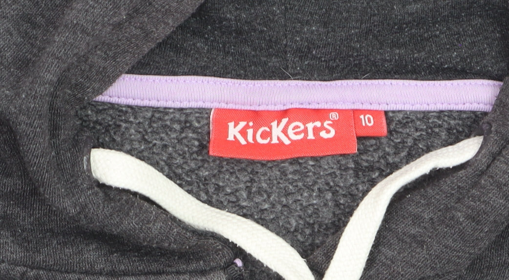 Kickers Teens Grey Full Zip Hoodie 10 Regular Fit Graphic Print