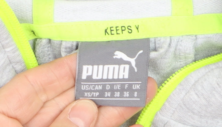 Puma Men's Grey XS Slim Fit Hooded Track Jacket