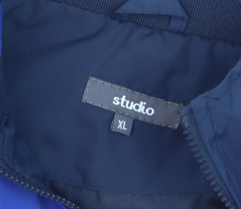 Studio Men's Blue XL Track Jacket Lightweight Full Zip