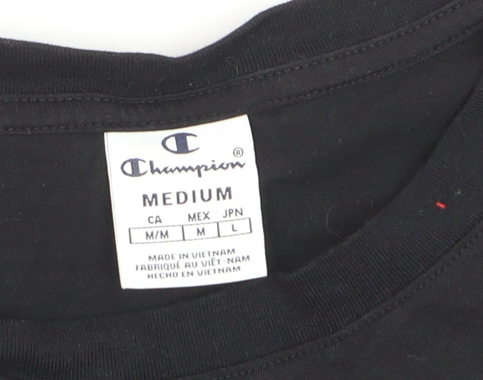 Champion Women’s Black Cropped Cotton T-Shirt Size M