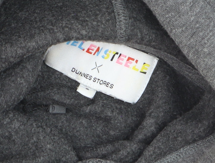Helen Steele x Dunnes Stores Womens Grey Hooded Pullover Hoodie Size M