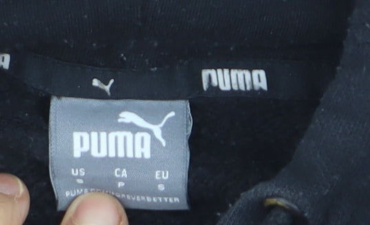 Puma Men’s Black Pullover Hoodie S Regular Fit Fleece Sweatshirt