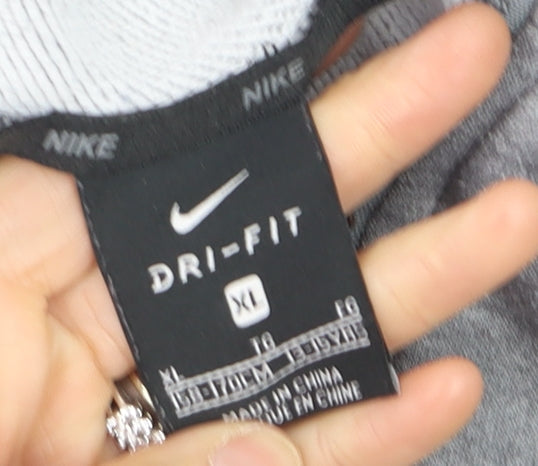 Nike Boys Grey Full Zip Dri-FIT Hoodie XL - Athletic Sportswear